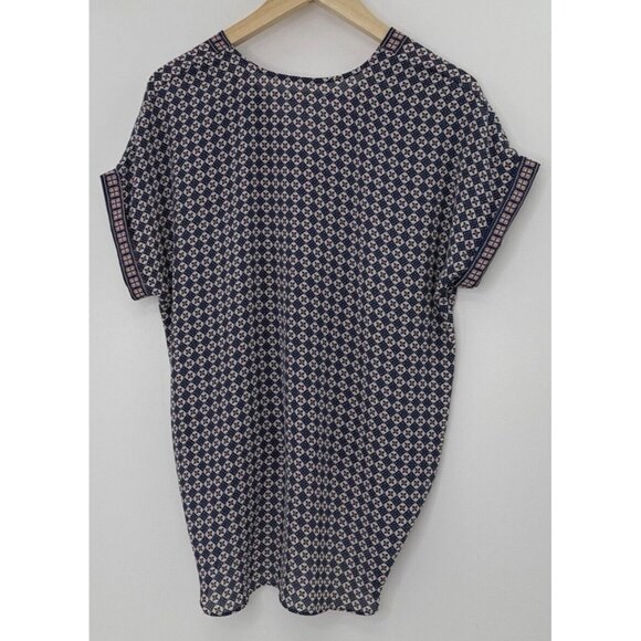 Max Studio Blue & Pink Faux Wrap Hi Low Chiffon Blouse Sm, Boho, Preppy, Office - Picture 3 of 10